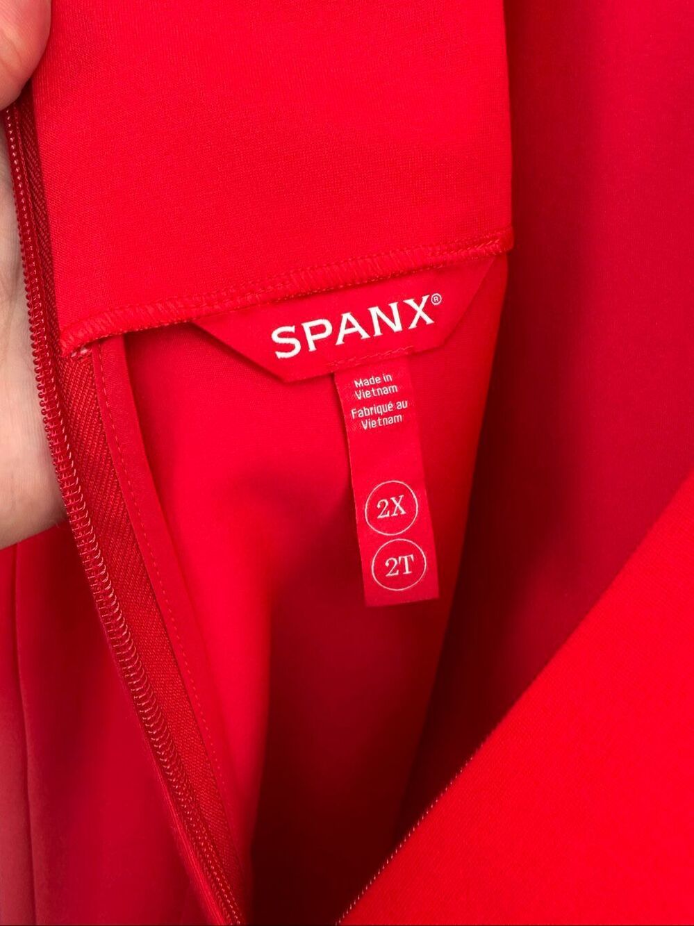 Spanx Women’s Ponte Knit Red Long Sleeve Low Back Midi Dress - Picture 7 of 15